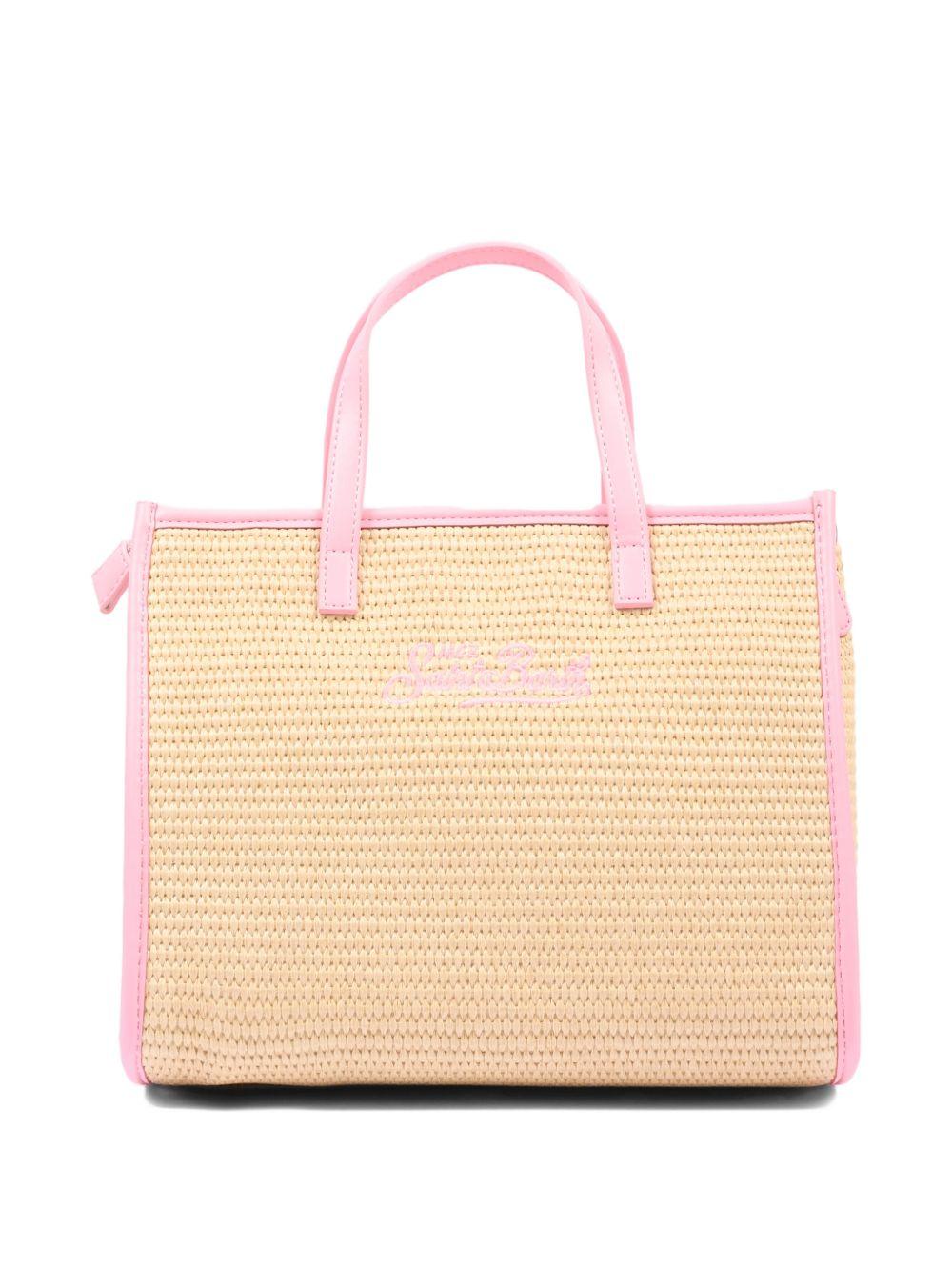 Borsa Vivian MC2 Saint Barth beige con logo ricamato sul davanti VVID001 00415L MC2 ST. BARTH KIDS 