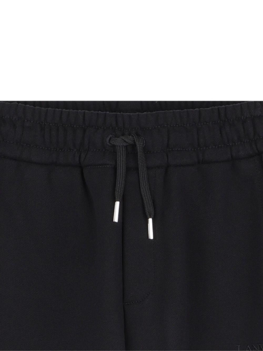 Pantaloni sportivi per bambino Lanvin Enfant nero con inserti N30301 09B LANVIN 