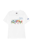 T-shirt per bambino MC2 Saint Barth Kids bianca con stampa supereroi DNV0001 03764L MC2 ST. BARTH KIDS 