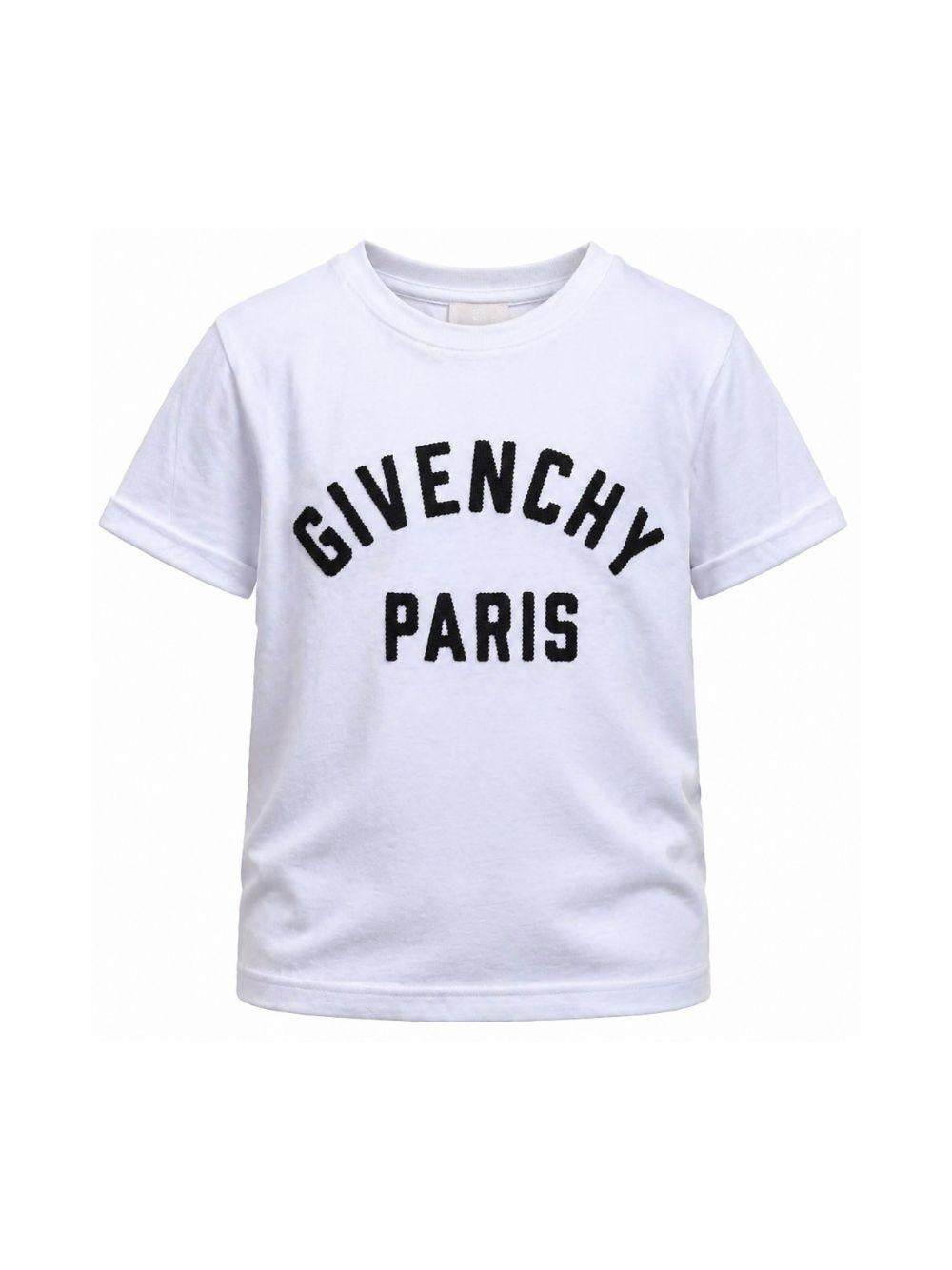 T-shirt per bambino Givechy Kids bianca con logo ricamato H31109 10P GIVENCHY KIDS 