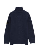 Maglione per bambino Stone Island Kids blu a collo alto L2S165100003S00M1 V0020 STONE ISLAND KIDS 
