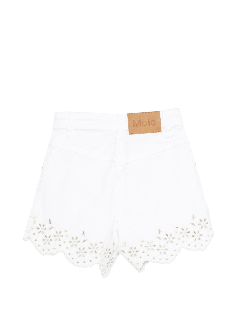 Shorts per bambina Molo bianco con dettaglio occhiello 2S26H116 5636 MOLO KIDS 