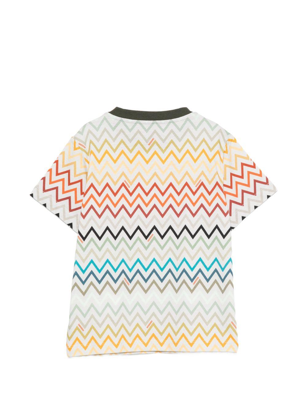 T-shirt per bambino Missoni Kids multicolore con stampa zigzag MZ8H21 Z4094 960MC MISSONI KIDS 