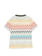 T-shirt per bambino Missoni Kids multicolore con stampa zigzag MZ8H21 Z4094 960MC MISSONI KIDS 