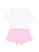 Set t-shirt e shorts per bambina Moschino Kids multicolore con stampa Teddy Bear HDG01NLCA52 84298 MOSCHINO KIDS 