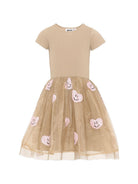 Abito per bambina Molo Kids beige con gonna in tulle con applicazioni 2W26E101 5732 MOLO KIDS 