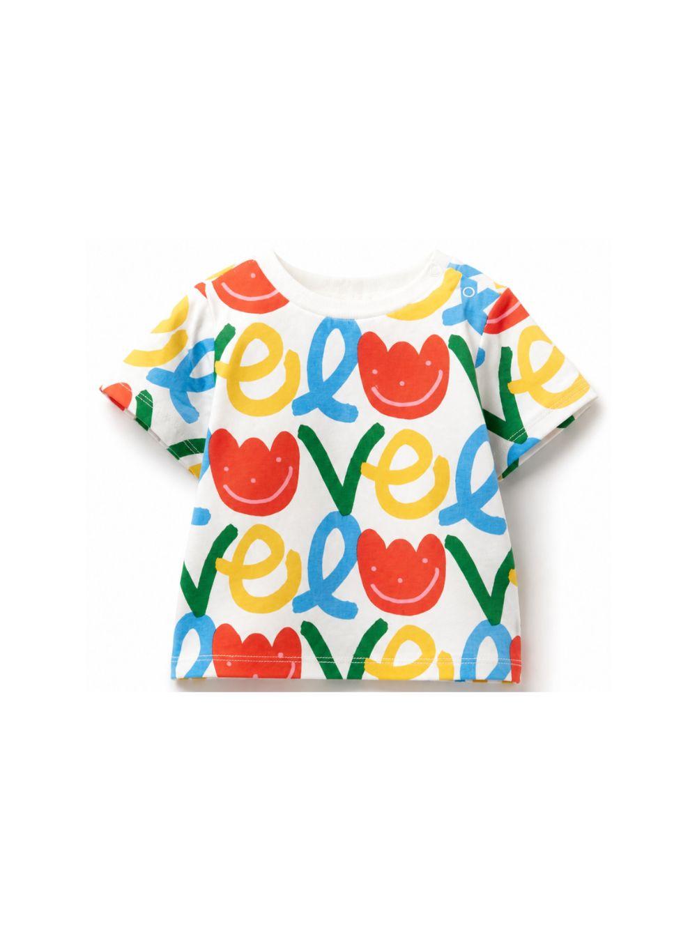 T-shirt per neonata Stella McCartney Kids bianca con stampa grafica all-over TY8101 Z3561 101MC STELLA McCARTNEY KIDS 