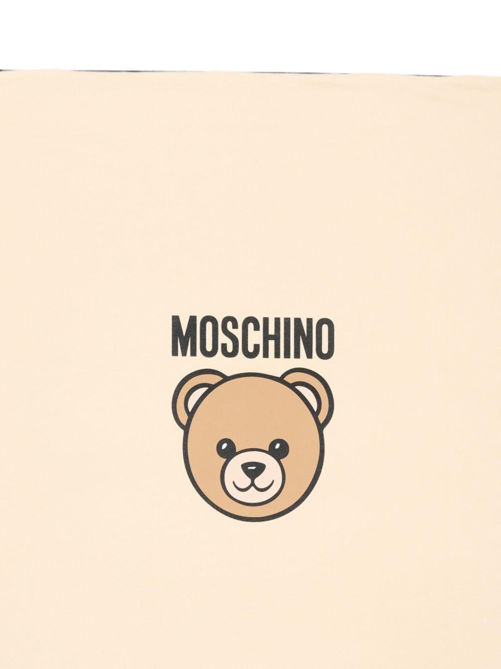 Coperta per neonati Moschino Kids beige con dettaglio Teddy Bear MUB00OLCA40 20404 MOSCHINO KIDS 