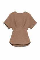 Abito per ambina Douuod Kids marrone con scollo rotondo DY1B31 U0267 334 DOUUOD KIDS 