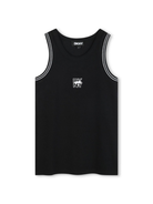 Top per bambina Dkny Kids nero con stampa con logo sul davanti con orlo dritto D62263 09B DKNY KIDS 