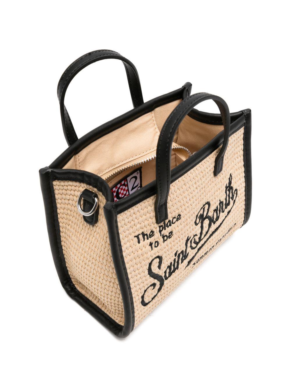 Borsa Vivian MC2 Saint Barth beige con logo ricamato sul davanti VVID001 00421L MC2 ST. BARTH KIDS 