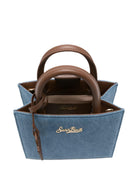 Borsa Shop mini MC2 Saint Barth denim con targhetta logo metallica sul fronte SHBM0002 00009L MC2 ST. BARTH KIDS 