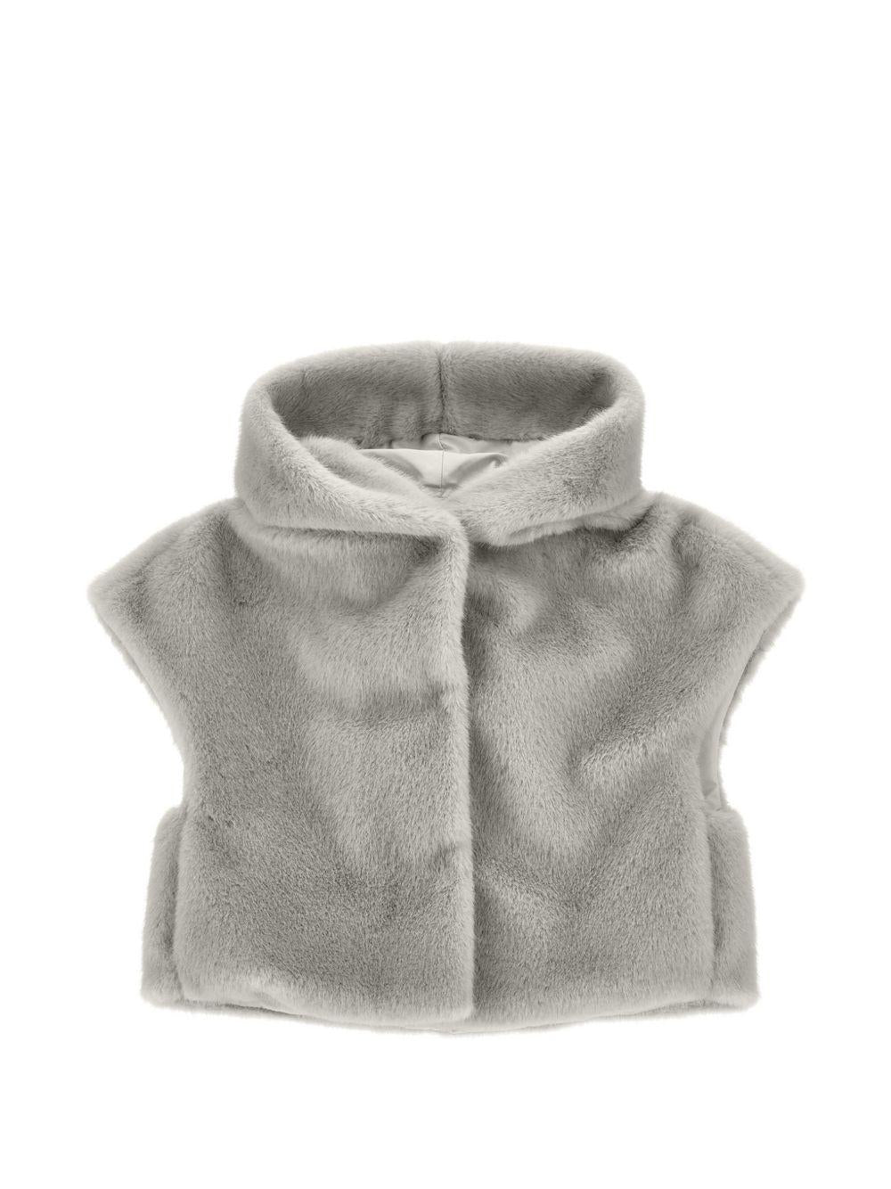 Gilet per bambina Monnalisa Kids grigio con design in pelliccia sintetica 17H105 8034 0032 MONNALISA KIDS 