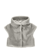 Gilet per bambina Monnalisa Kids grigio con design in pelliccia sintetica 17H105 8034 0032 MONNALISA KIDS 