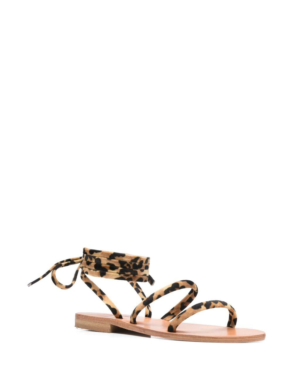Sandali da donna MC2 Saint Barth marrone leopardato con laccio alla caviglia WRSA001 06349H MC2 ST. BARTH 