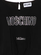 Top per bambina Moschino Kids nera con dettaglio logo HAM04BLBA10 60100 MOSCHINO KIDS 