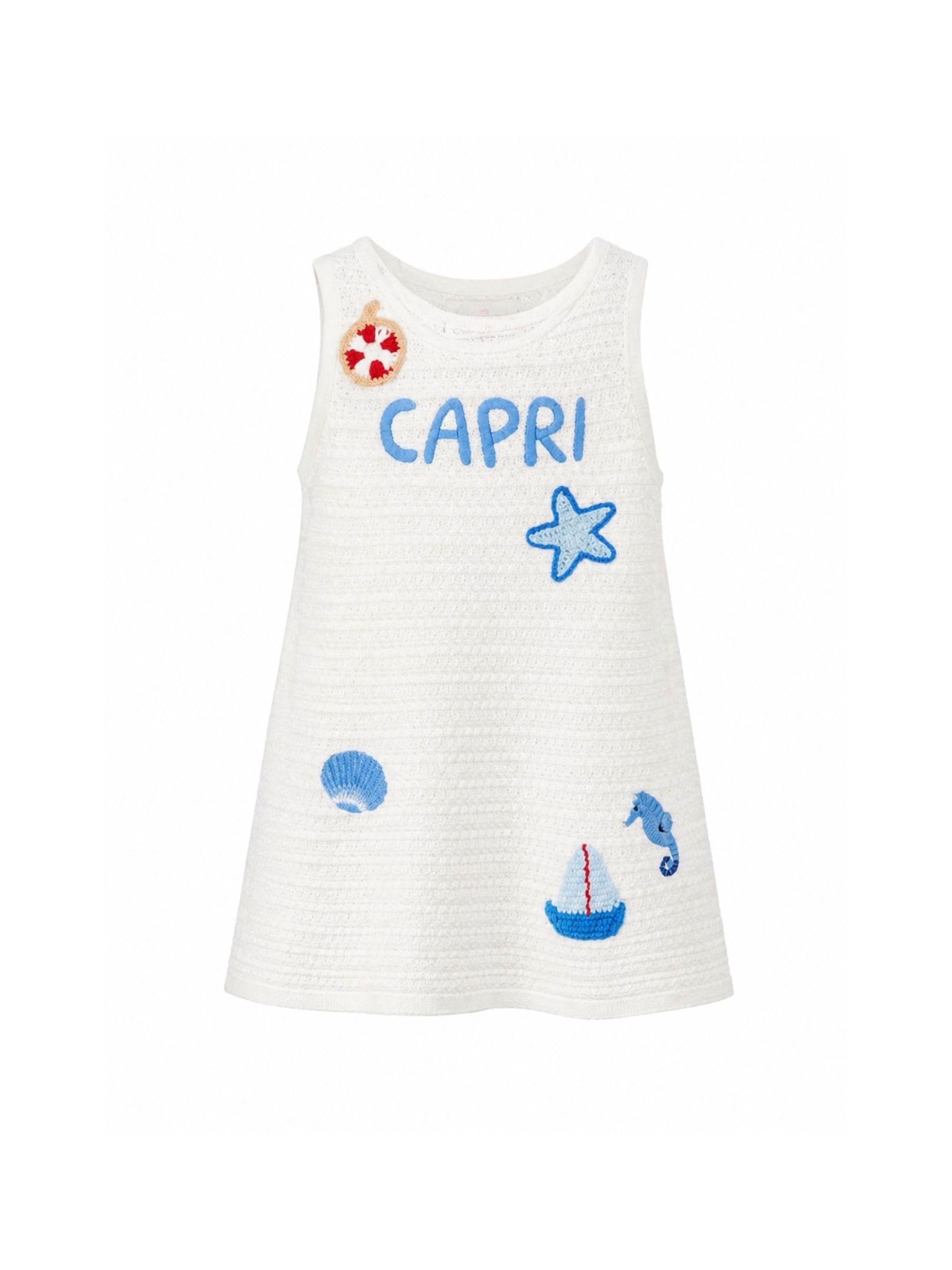 Abito Audie per bambina MC2 Saint Barth Kids bianco con motivo all'uncinetto ADU0001 00661L MC2 ST. BARTH KIDS 