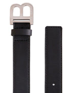Cintura in pelle bambino Balmain Kids nera con placca logo BX0P21 Z1371 930AG BALMAIN KIDS 