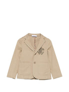 Giacca per bambino Roberto Cavalli Kids beige con toppa con monogramma CBP26095GC MARRONE D. ROBERTO CAVALLI KIDS 