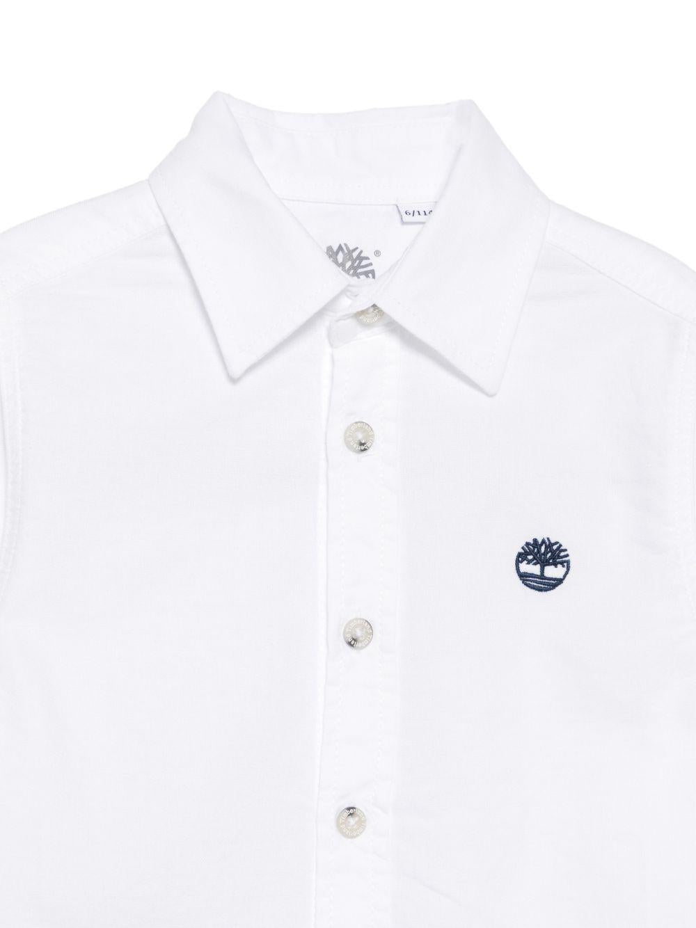 Camicia per bambino Timberland Kids bianca con logo sul petto T60844 10P TIMBERLAND KIDS 