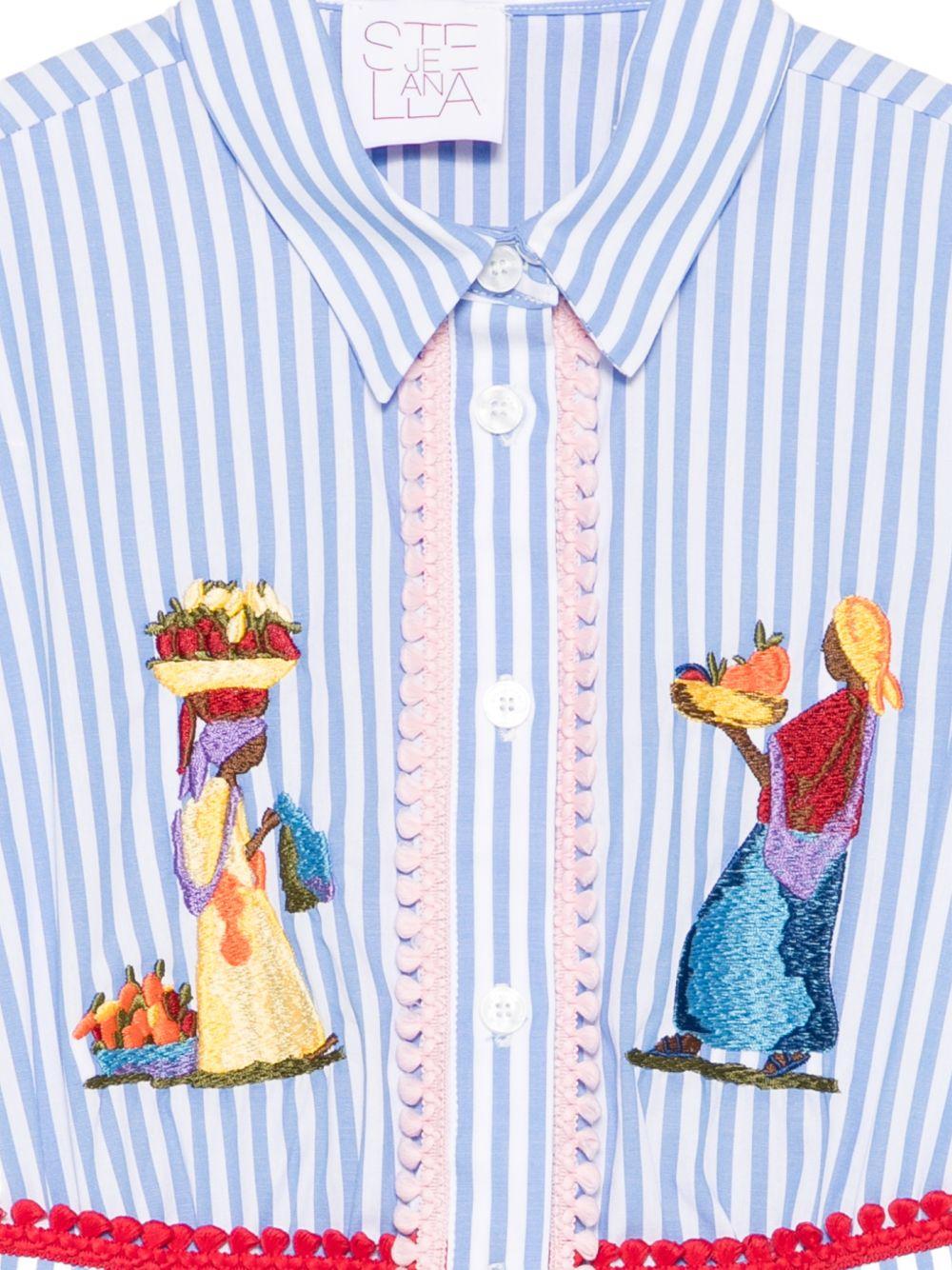 Abito per bambina Stella Jean Kids multicolore con decorazione ricamata sul davanti SS26SJA611 G017 STELLA JEAN KIDS 