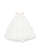 Abito per neonata La Stupenderia Giulietta bianco con inserto in tulle CBAB66 U26 LA STUPENDERIA 