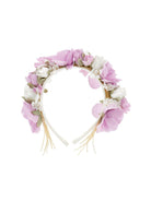 Cerchietto per capelli per bambina Monnalisa viola con applicazione fiori 79G009 7744 0165 MONNALISA 