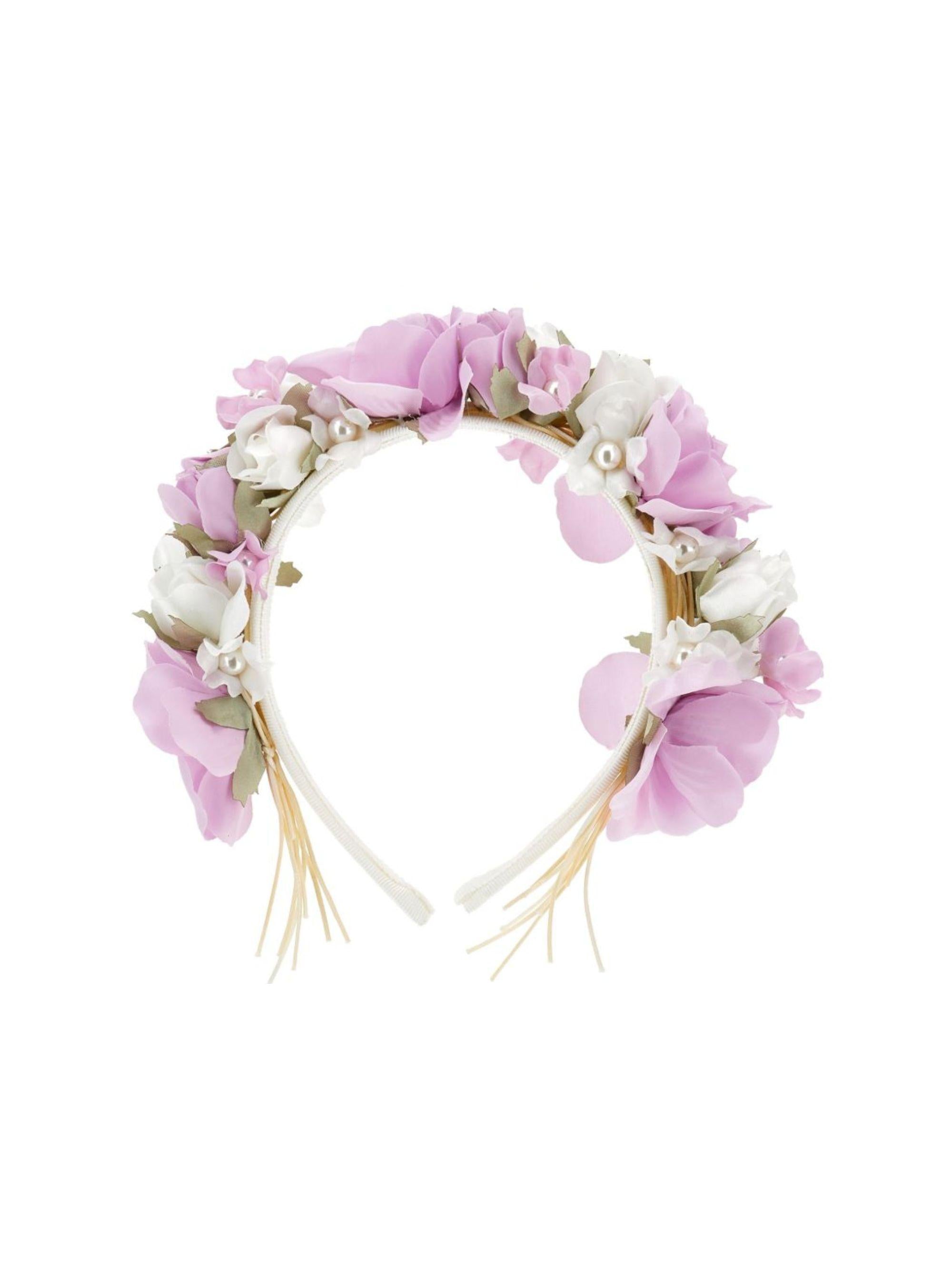 Cerchietto per capelli per bambina Monnalisa viola con applicazione fiori 79G009 7744 0165 MONNALISA 