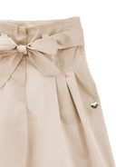 Pantaloni per bambina Monnalisa beige con dettaglio fiocco 17G403 7116 0003 MONNALISA KIDS 