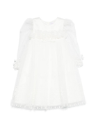 Abito per neonata Monnalisa bianco in tulle con design ricamato 73E906 5976 0001 MONNALISA 