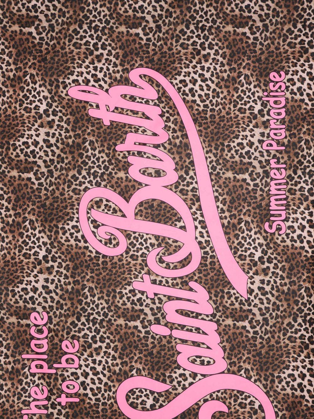 Telo mare MC2 Saint Barth marrone con motivo leopardato AID0001 00653L MC2 ST. BARTH KIDS 