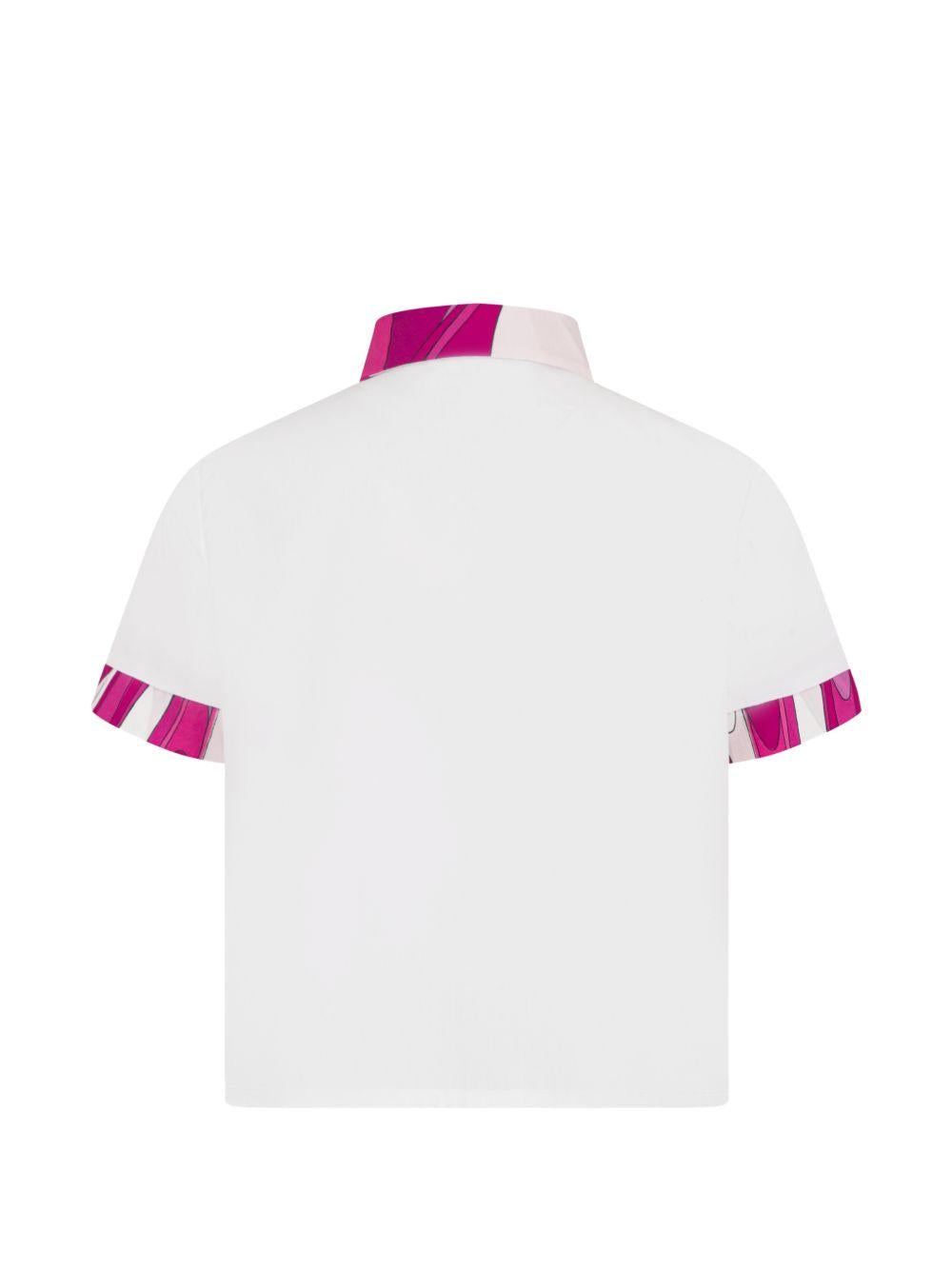 Camicia per bambina Emilio Pucci Junior bianca con decorazione floreale PY5A51 Z3718 100FU EMILIO PUCCI KIDS 