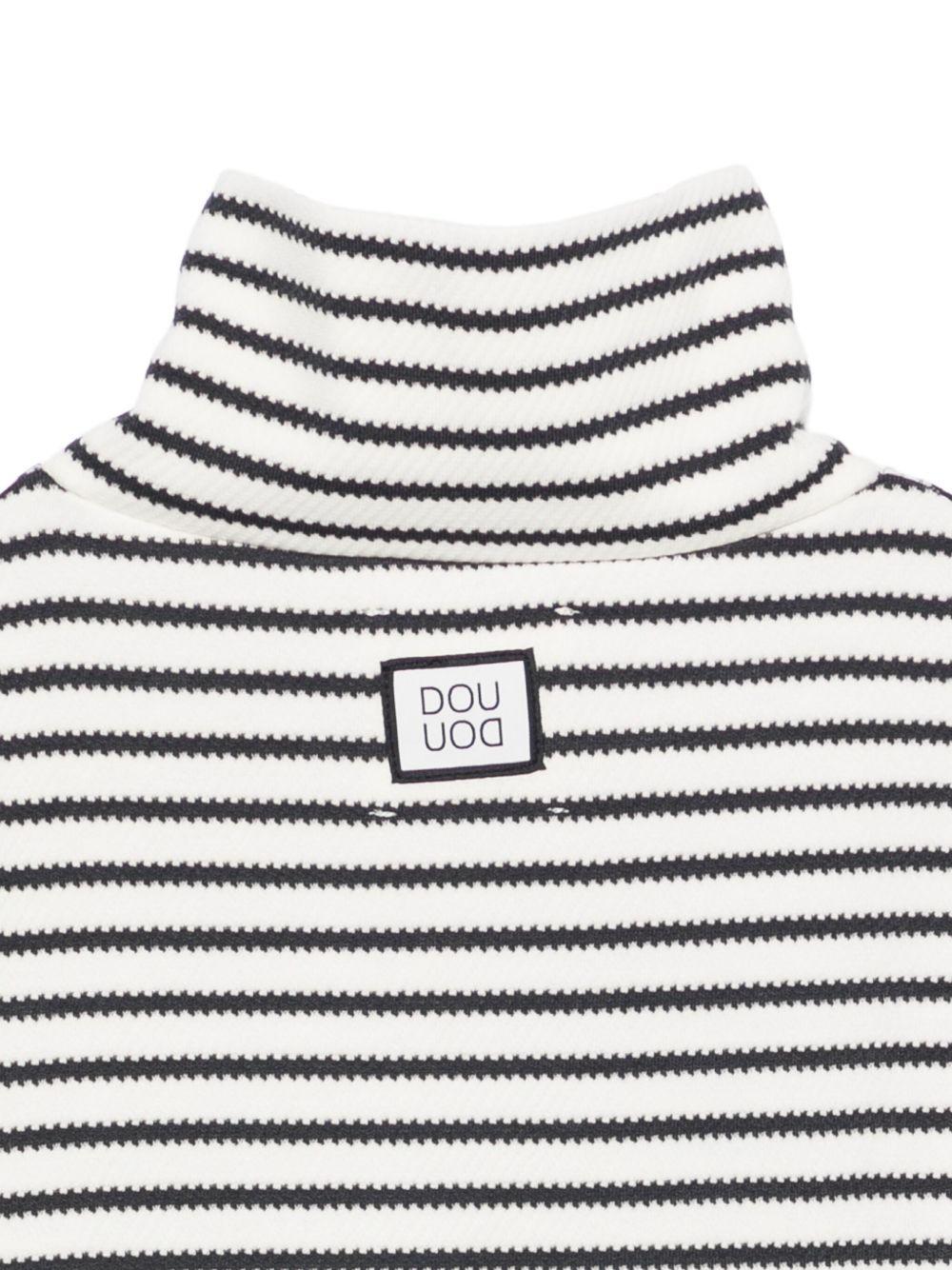 Abito per bambina Douuod Kids bianco e nero con collo alto DX1A20 Z3381 101GR DOUUOD 