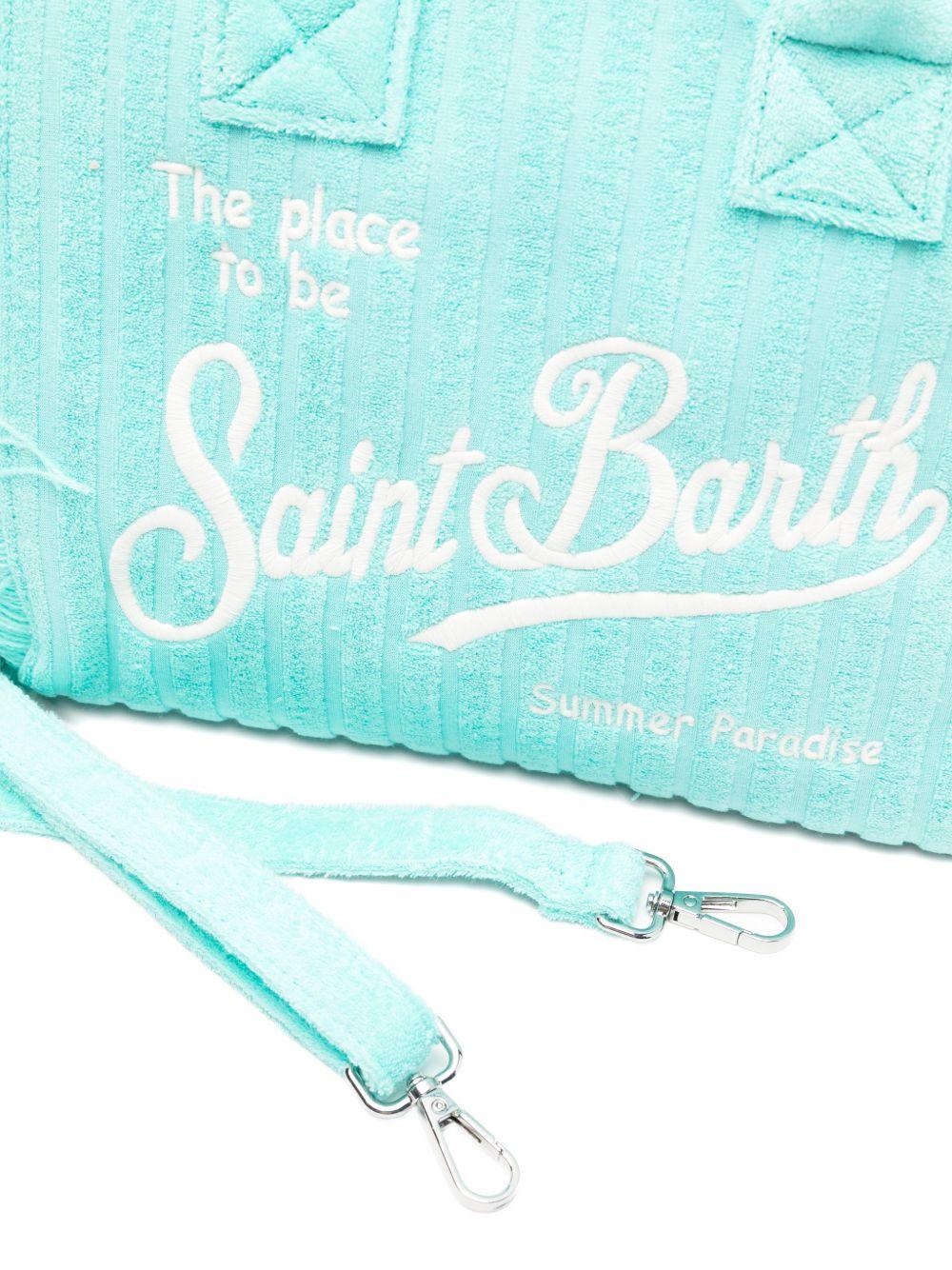 Borsa Colette MC2 Saint Barth azzurra con logo ricamato sul davanti COL0005 00526L MC2 ST. BARTH KIDS 
