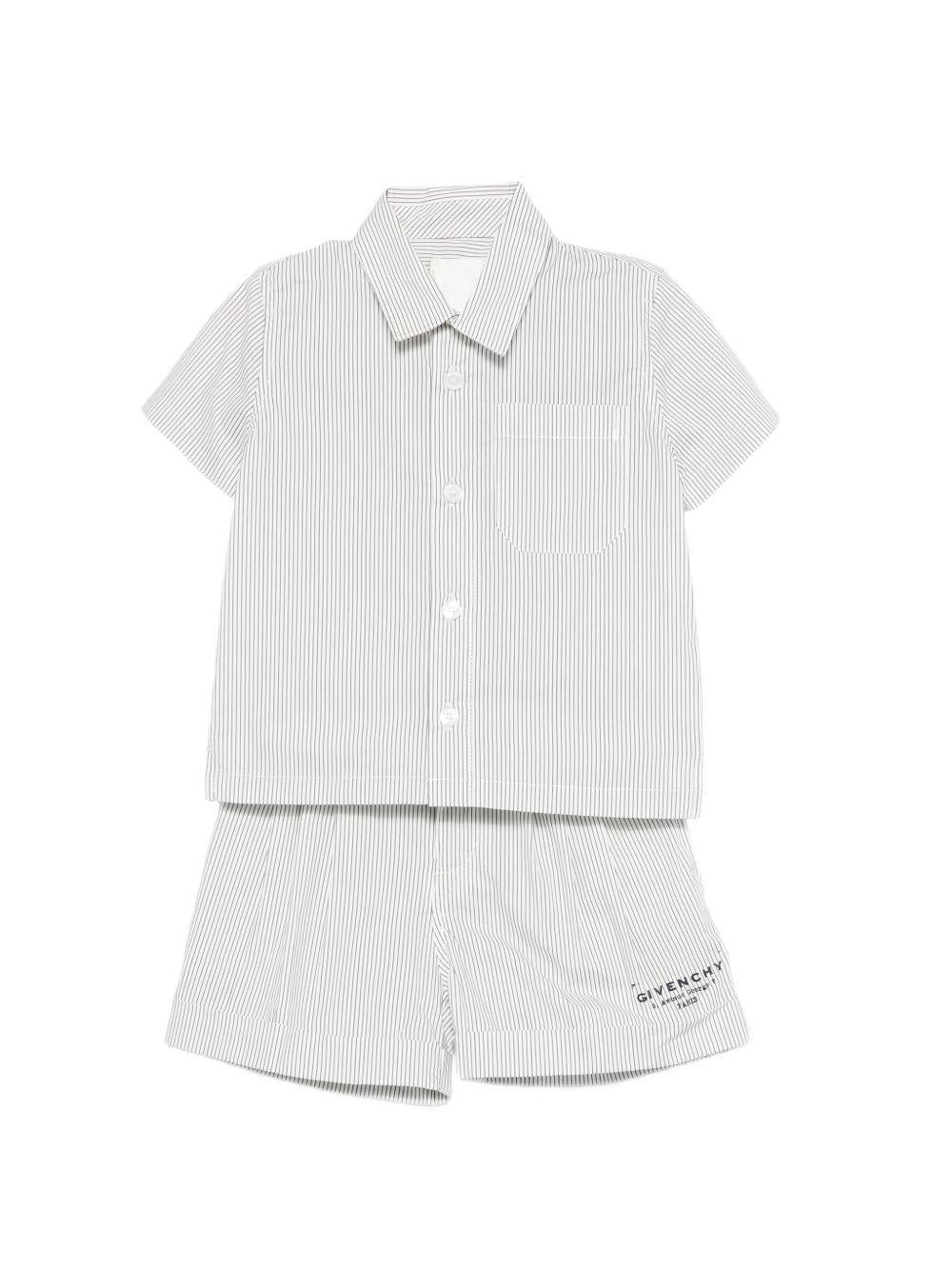 Set camicia e shorts per neonato Givenchy Kids bianco con design a righe H31189 N78 GIVENCHY KIDS 