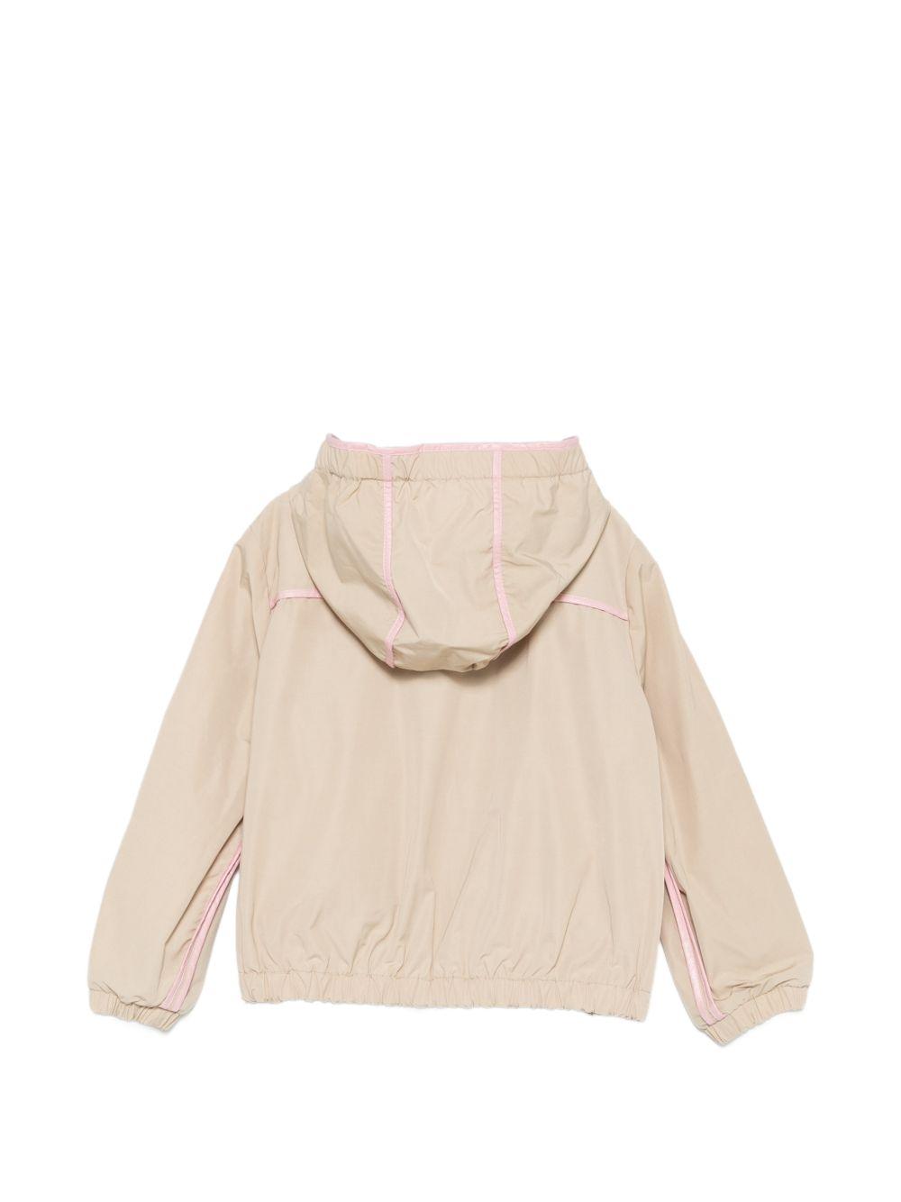 Giubbino per bambina Moncler Enfant beige con cappuccio e cerniera L19541A00052549P3 20J MONCLER KIDS 