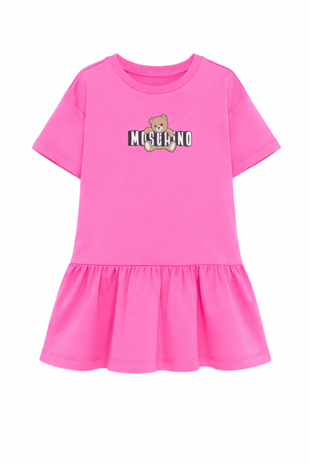 Abito da bambina Moschino Kids fucsia con stampa orsetto HDV0HLLCA19 50533 MOSCHINO KIDS 