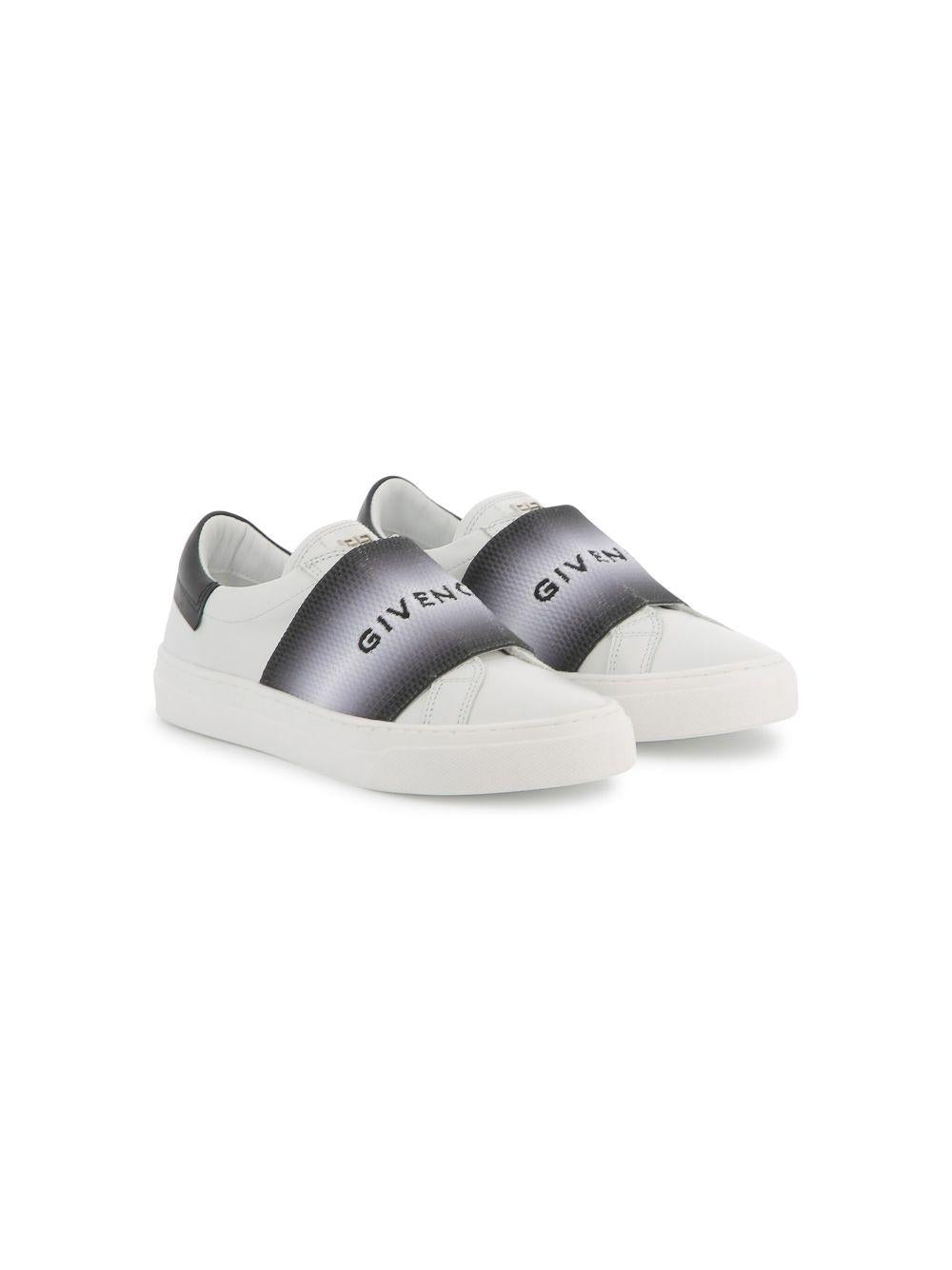 Sneakers con banda logata per bambino Givenchy Kids bianco con punta tonda H30673 09B GIVENCHY KIDS 