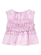 Blusa per bambina Monnalisa rosa con dettagli con ruches 17G301 7105 0090 MONNALISA KIDS 