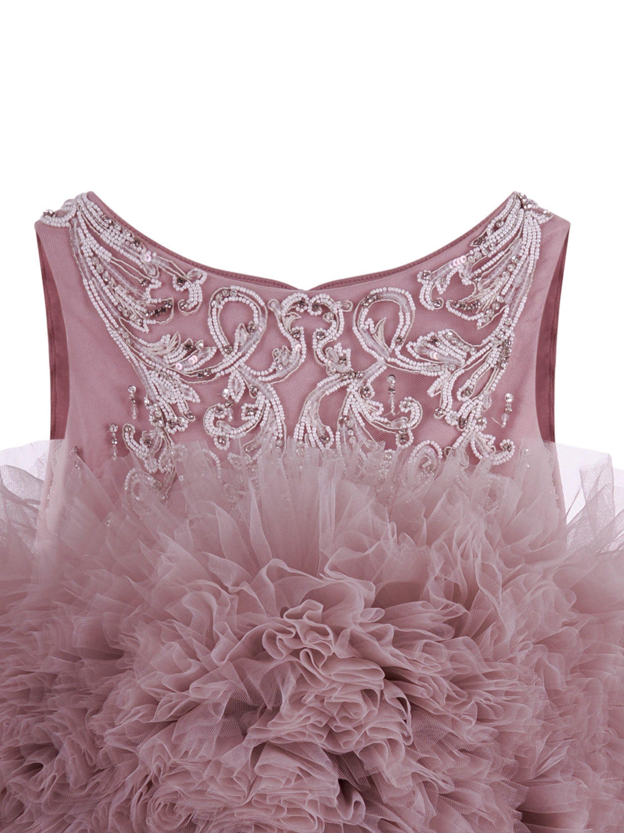 Abito per neonata Maison Ava rosa con gonna in tulle MA FW25 GL10 PINK MAISON AVA KIDS 