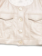 Giacca per bambina Colorichiari beige modello crop senza colletto FJ808178 3839 21 COLORICHIARI KIDS 