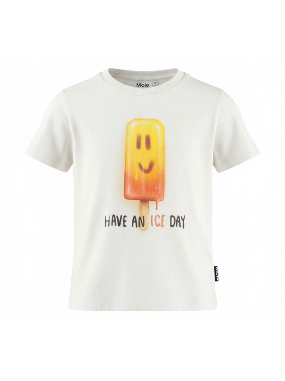 T-shirt Riley per bambino Molo bianco con stampa gelato 1S26A213 9804 MOLO 