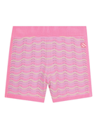 Shorts per bambina Billieblush rosa con motivo a onde in maglia U21895 929 BILLIEBLUSH KIDS 