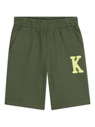Shorts per bambino Kenzo Kids verde con motivo applicato K61886 64B KENZO KIDS 