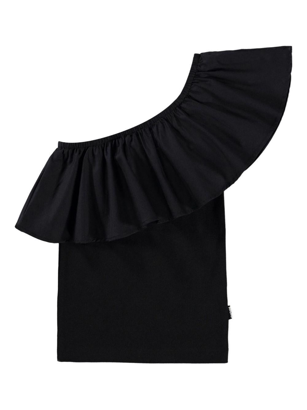Blusa Rebecca per bambina Molo nera con design monospalla 2S26A102 0099 MOLO KIDS 