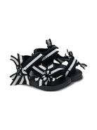 Sandali per bambina Monnalisa nero a righe 8CG000 7700 9950 MONNALISA KIDS 