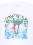 T-shirt per bambino Casablanca Kids bianca con stampa grafica KPF26JTS03803 PALM CASABLANCA KIDS 