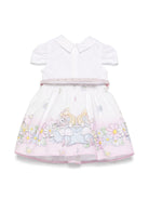 Abito in cotone x Disney per neonato Monnalisa bianco con colletto classico 31E907 5660 9990 MONNALISA KIDS 