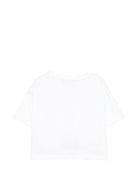 T-shirt per bambina Just Cavalli Kids bianca con logo sull'orlo JGP26084TS WHITE ROBERTO CAVALLI KIDS 