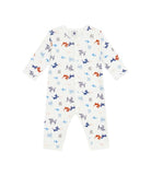 Tutina per neonati Petit Bateau bianca con stampa grafica animali all-over A0FAV 01 PETIT BATEAU 